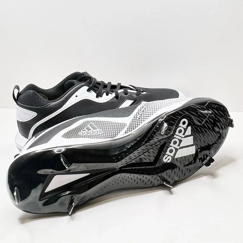 Adidas Men’s Icon 6 Bounce Metal Cleats Black/White Size 13.5 - Picture 9 of 9